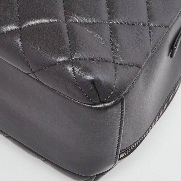 Chanel Dark Grey Quilted Lambskin Leather Trendy CC Bowling Bag - Picture 3 of 12